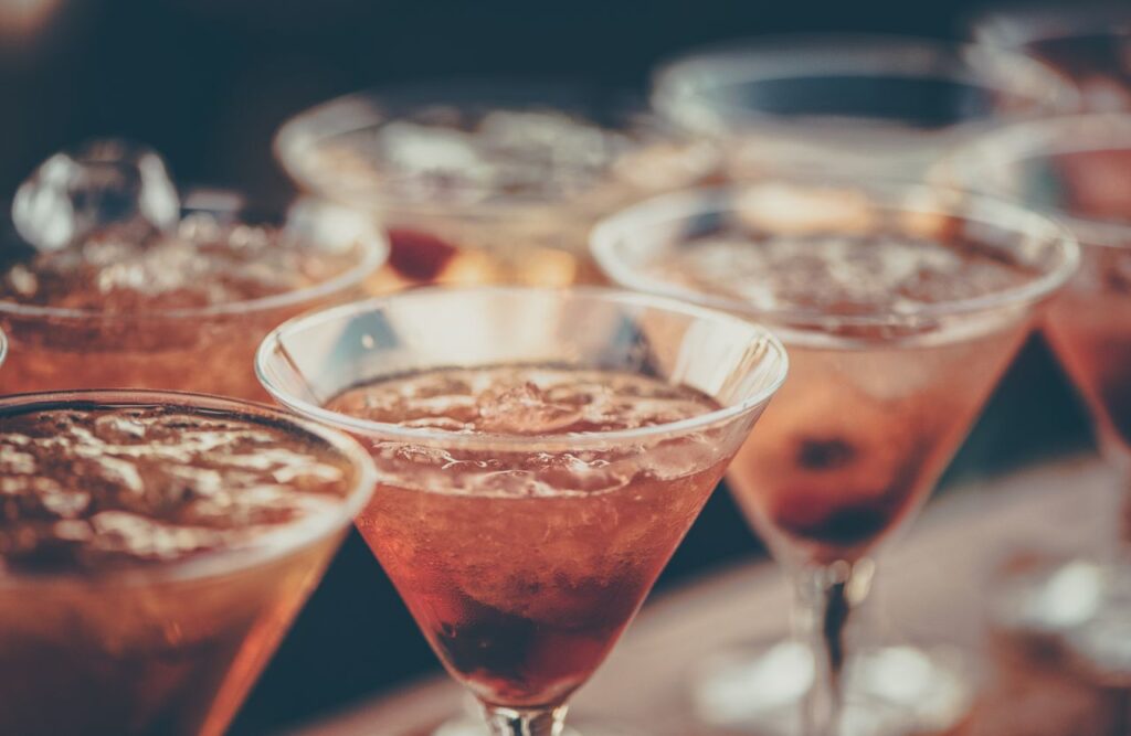 First Meeting - Damon Chilled cocktails in martini glasses, perfect for a festive occasion or night out.